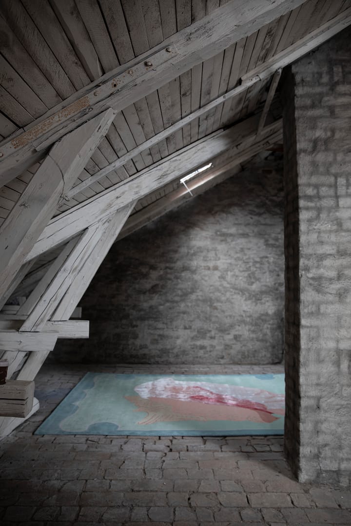 Shell kuvioitu villamatto, Blue, pink, 250 x 350 cm Layered