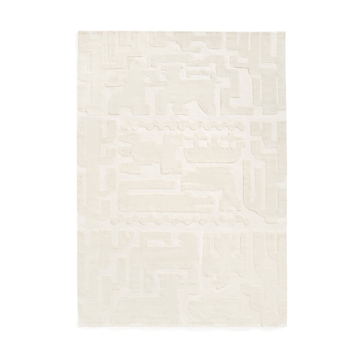 Layered Stig Lindberg Gunnel -villamatto Bone white 180 x 270 cm