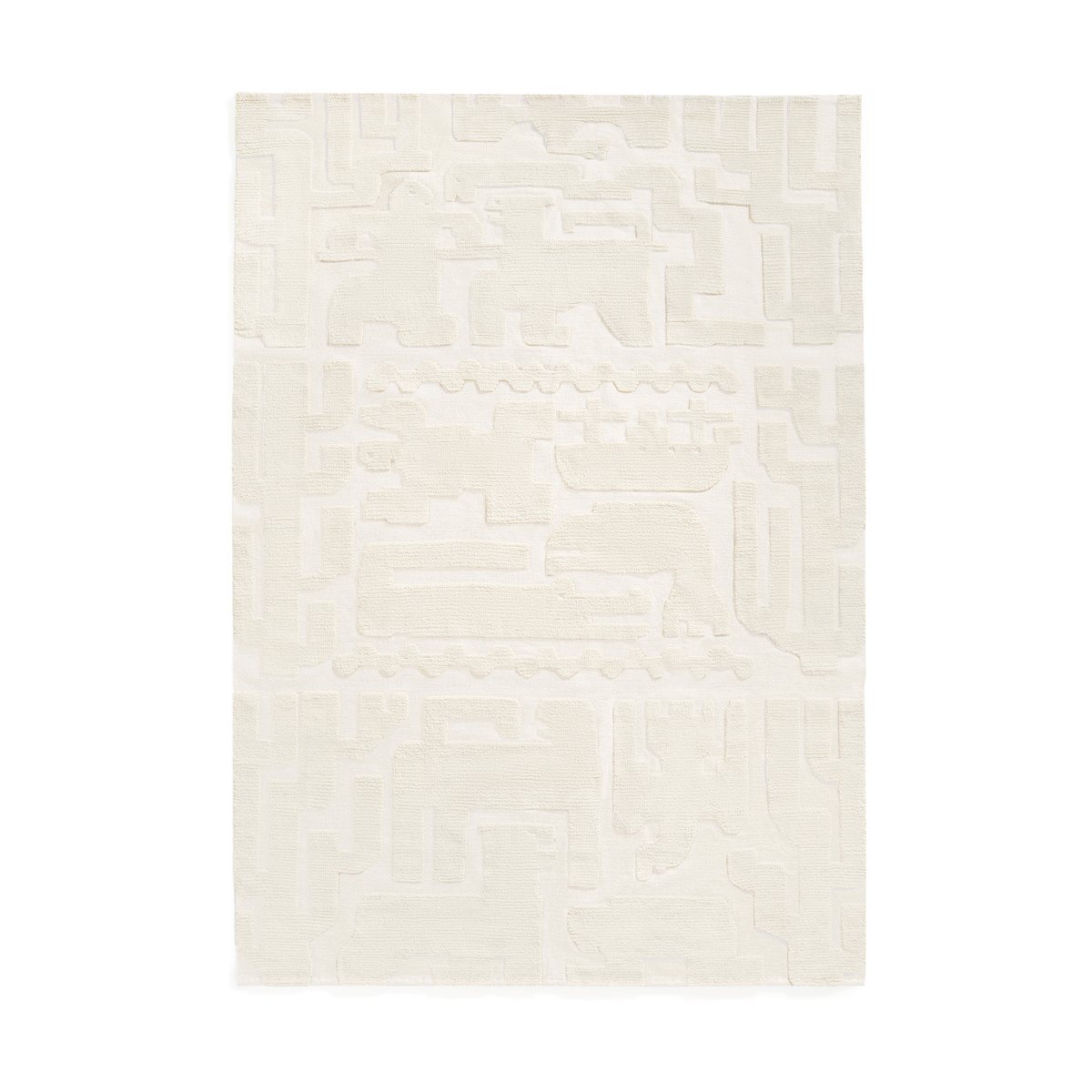 Layered Stig Lindberg Gunnel -villamatto Bone White 200×300 cm