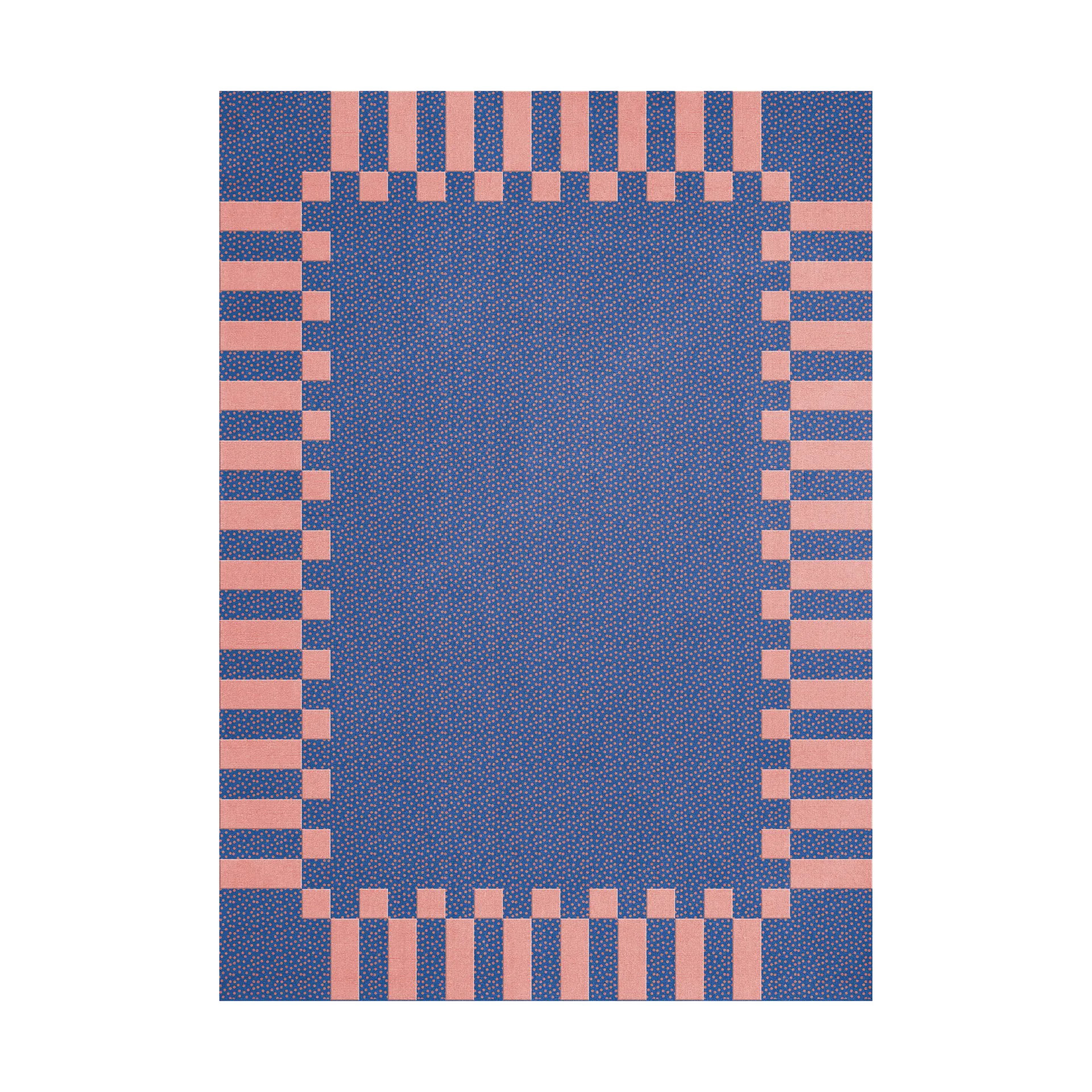 Teklan frame villamatto, Cobalt salmon, 180x270 cm Layered