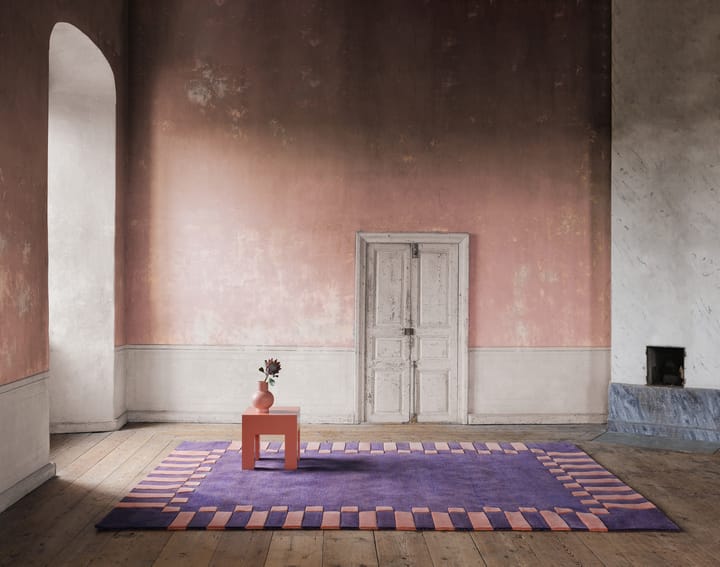 Teklan frame villamatto, Cobalt salmon, 300x400 cm Layered