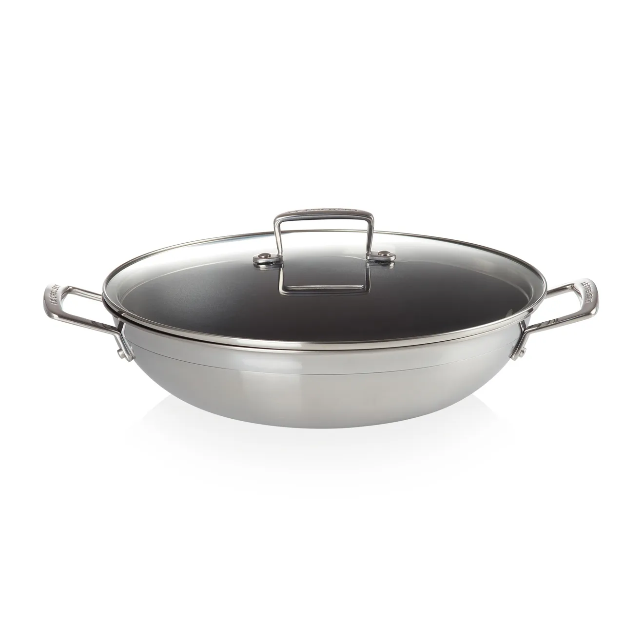Le Creuset 3-Ply non-stick -wokkipannu lasikannella, 4,3 l Le Creuset