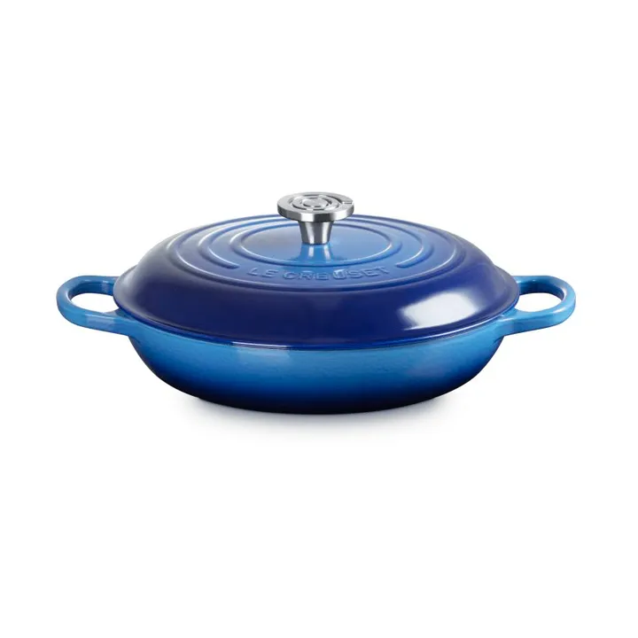 Le Creuset Classic valurauta buffeekasari lasikannella - Azure, 3,5 l - Le Creuset