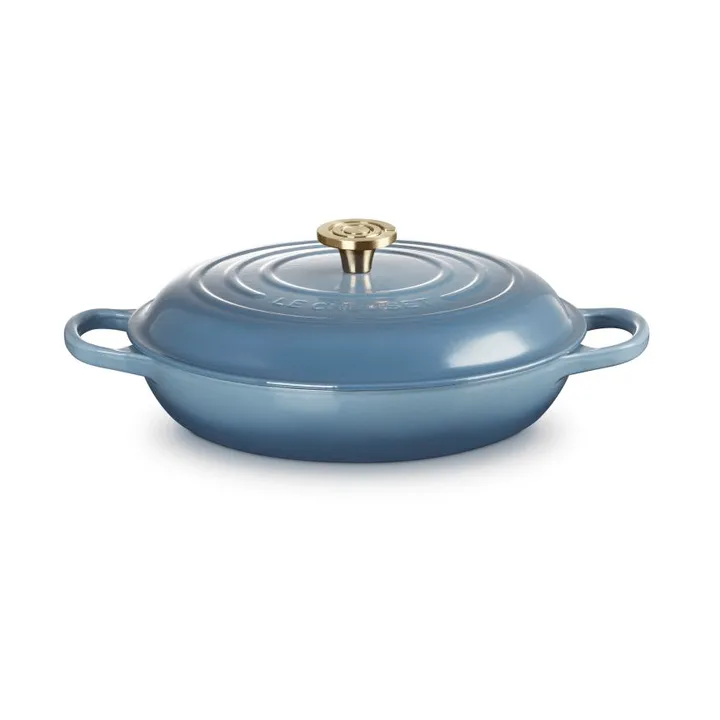 Le Creuset Classic valurauta buffeekasari lasikannella - Chambray, 3,5 l - Le Creuset