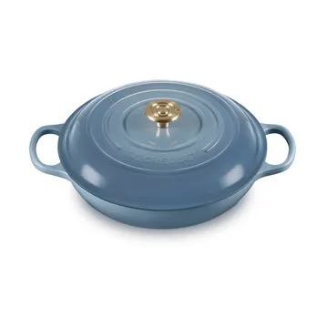 Le Creuset Classic valurauta buffeekasari lasikannella - Chambray, 3,5 l - Le Creuset