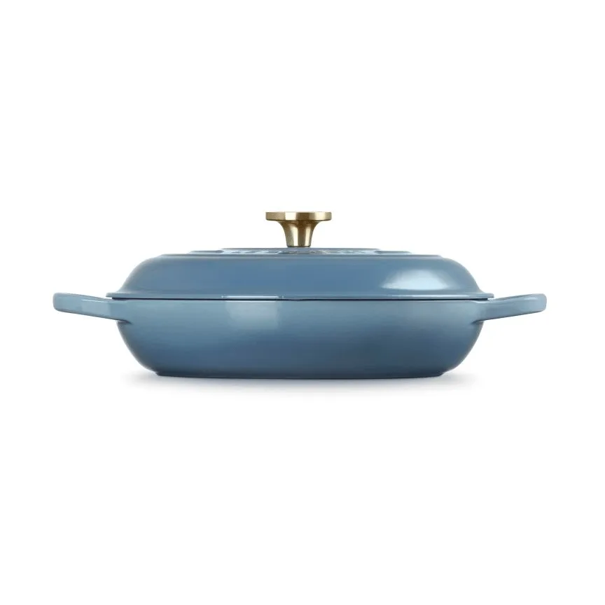 Le Creuset Classic valurauta buffeekasari lasikannella, Chambray, 3,5 l Le Creuset