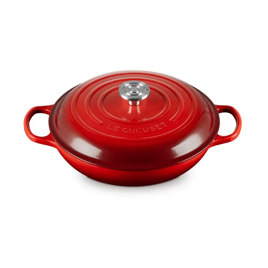 Le Creuset Classic valurauta buffeekasari lasikannella, Kirsikanpunainen, 3,5 l Le Creuset