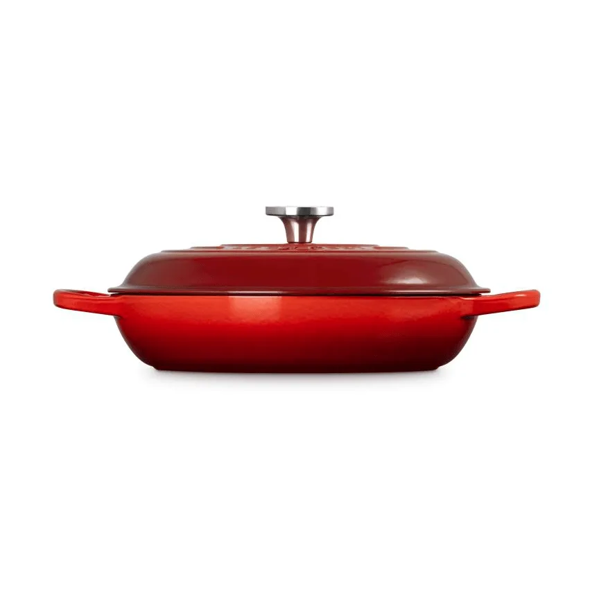Le Creuset Classic valurauta buffeekasari lasikannella, Kirsikanpunainen, 3,5 l Le Creuset
