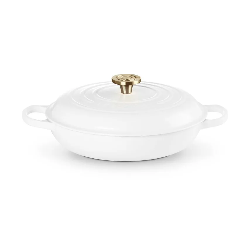 Le Creuset Classic valurauta buffeekasari lasikannella, White, 3,5 l Le Creuset