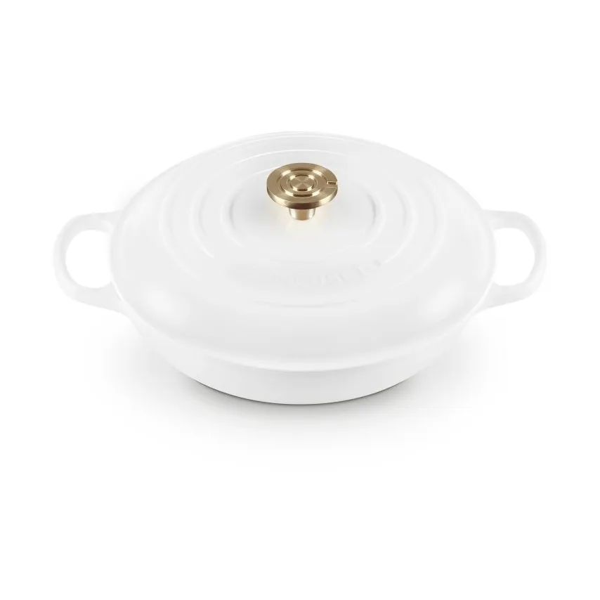 Le Creuset Classic valurauta buffeekasari lasikannella, White, 3,5 l Le Creuset