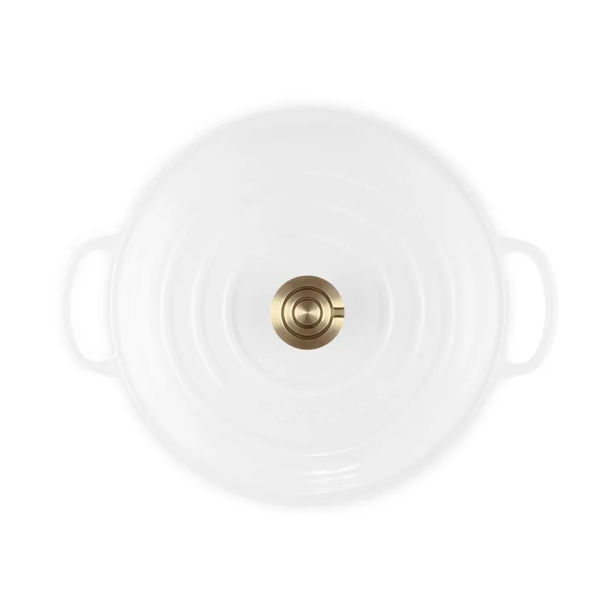 Le Creuset Classic valurauta buffeekasari lasikannella, White, 3,5 l Le Creuset