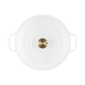 Le Creuset Classic valurauta buffeekasari lasikannella - White, 3,5 l - Le Creuset