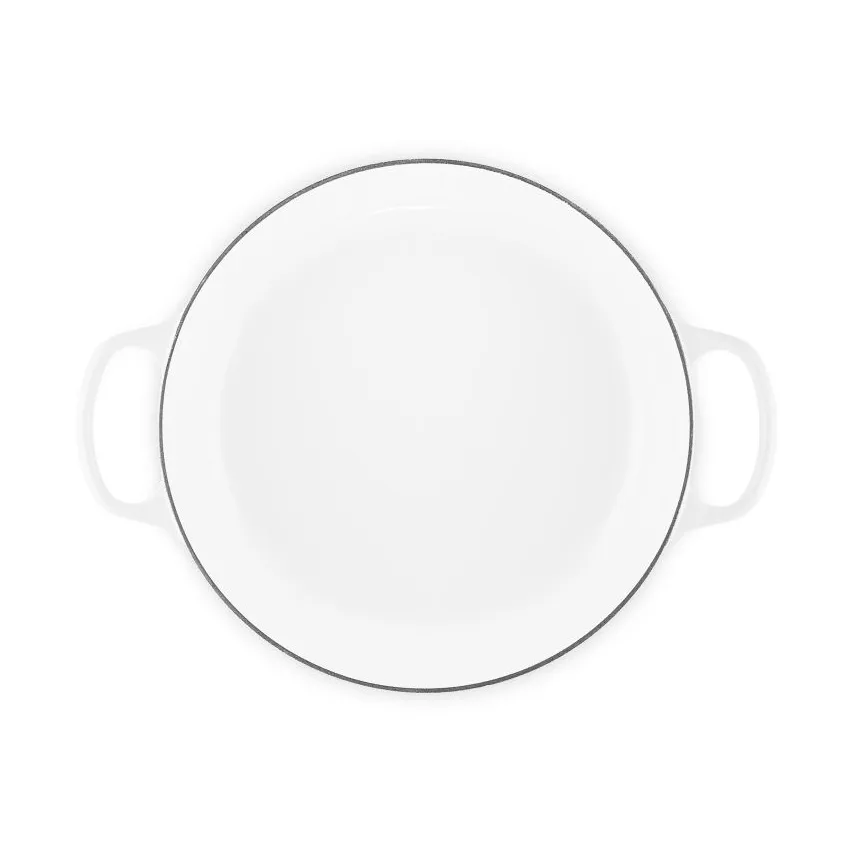 Le Creuset Classic valurauta buffeekasari lasikannella, White, 3,5 l Le Creuset