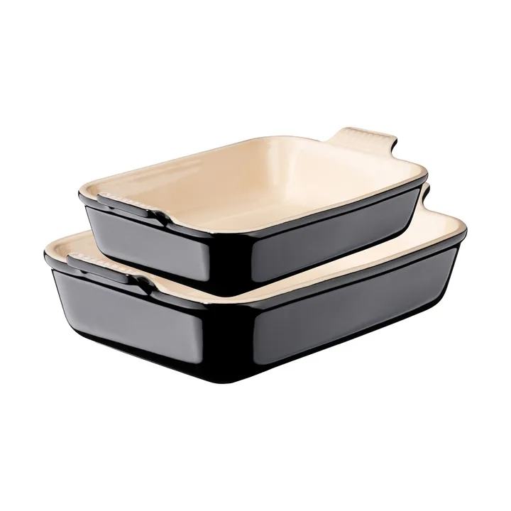 Le Creuset Heritage uunivuokasetti 2 osaa - Black - Le Creuset