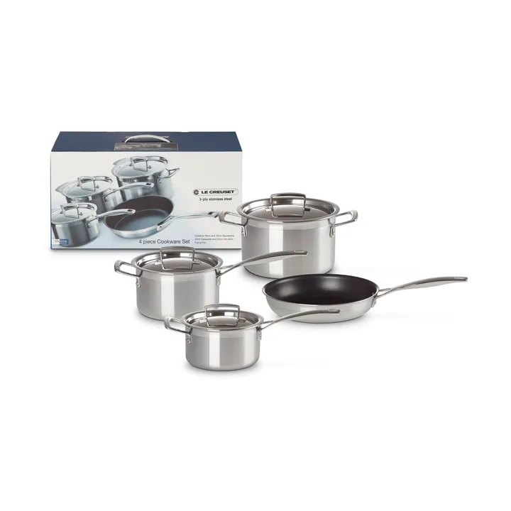 Le Creuset kattila- ja paistinpannusetti - Ruostumaton teräs, 4 osaa - Le Creuset