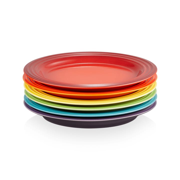 Le Creuset Signature -lautanen 22 cm, 6-pakkaus - Rainbow - Le Creuset