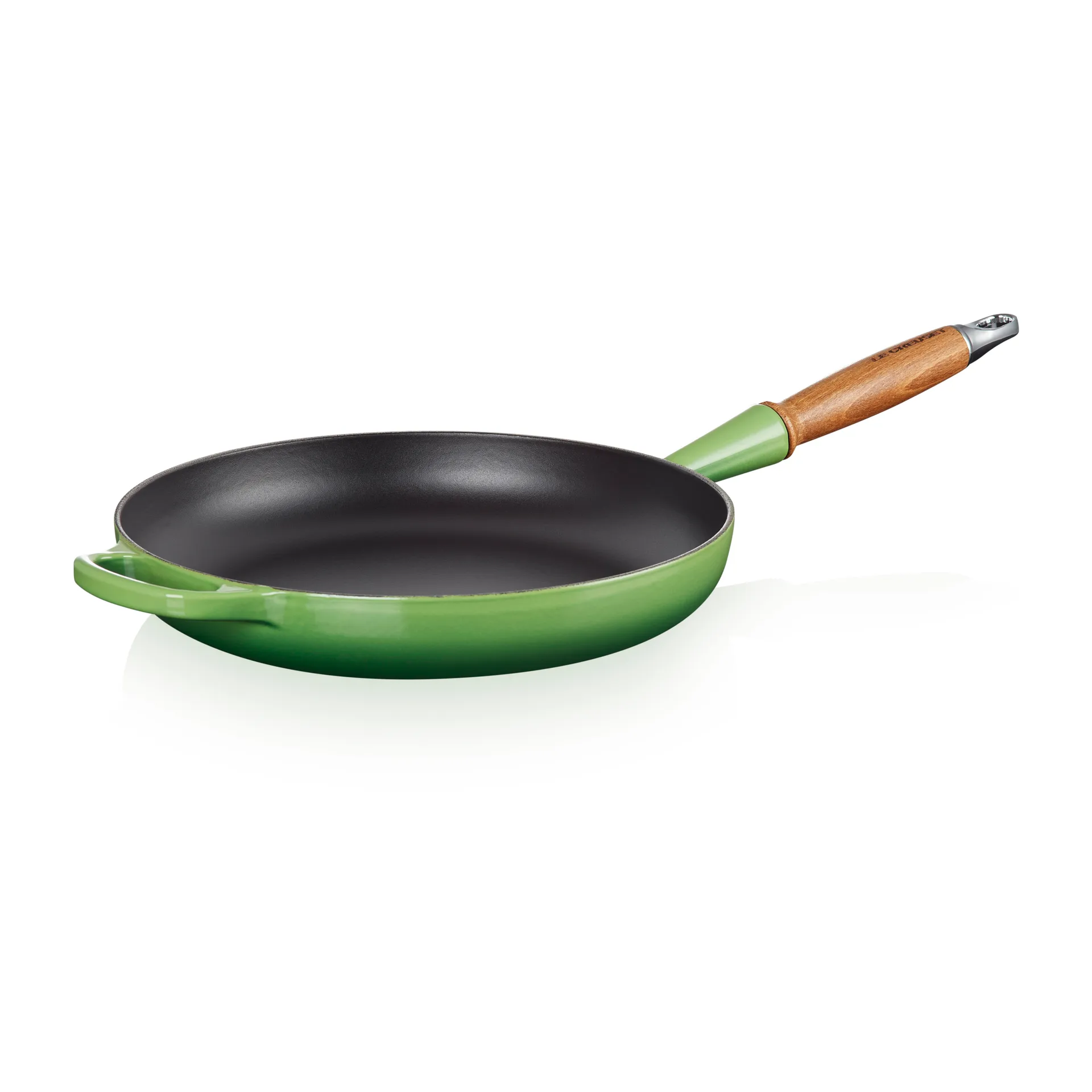 Le Creuset Signature -paistinpannu puukahvalla 28 cm, Bamboo Green Le Creuset