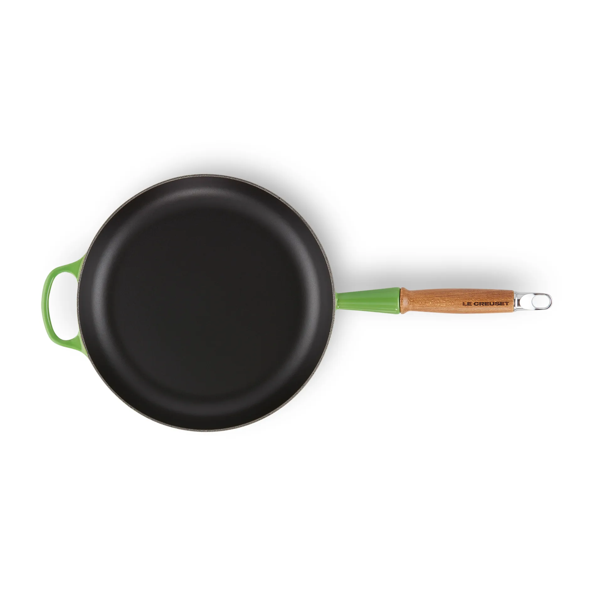 Le Creuset Signature -paistinpannu puukahvalla 28 cm, Bamboo Green Le Creuset