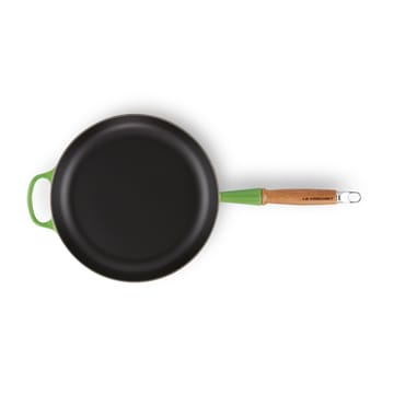 Le Creuset Signature -paistinpannu puukahvalla 28 cm - Bamboo Green - Le Creuset