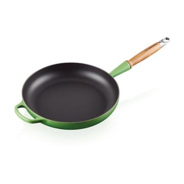 Le Creuset Signature -paistinpannu puukahvalla 28 cm - Bamboo Green - Le Creuset