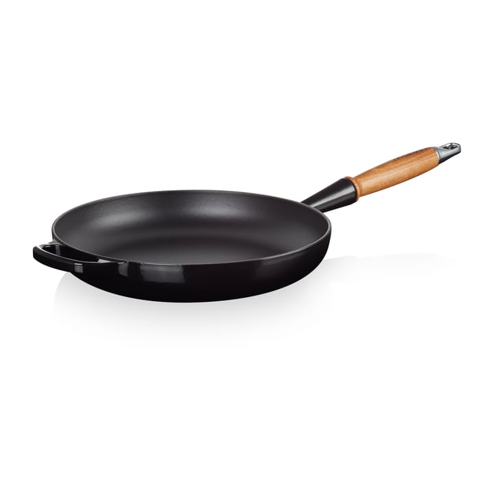 Le Creuset Signature -paistinpannu puukahvalla 28 cm - Black Onyx - Le Creuset