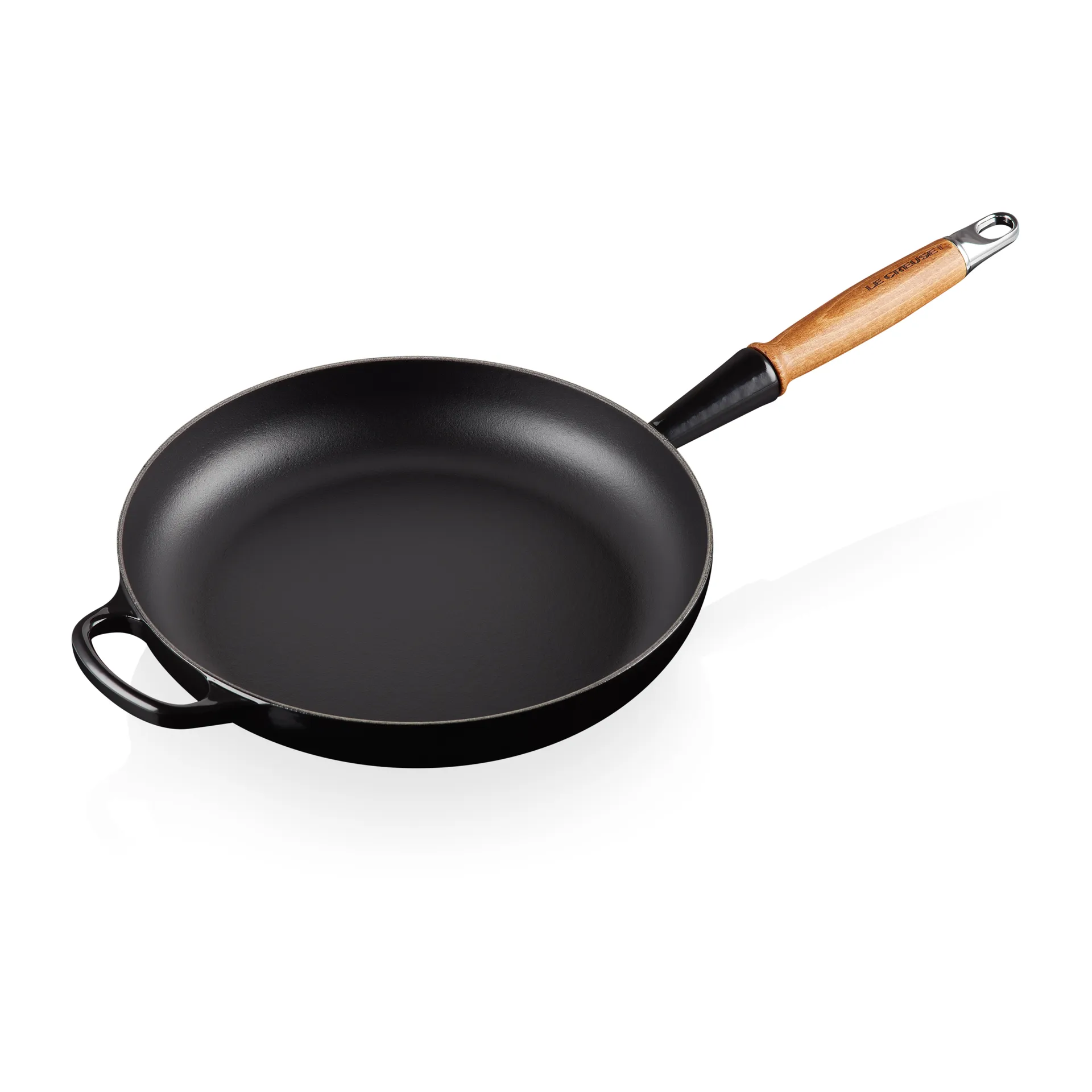 Le Creuset Signature -paistinpannu puukahvalla 28 cm, Black Onyx Le Creuset