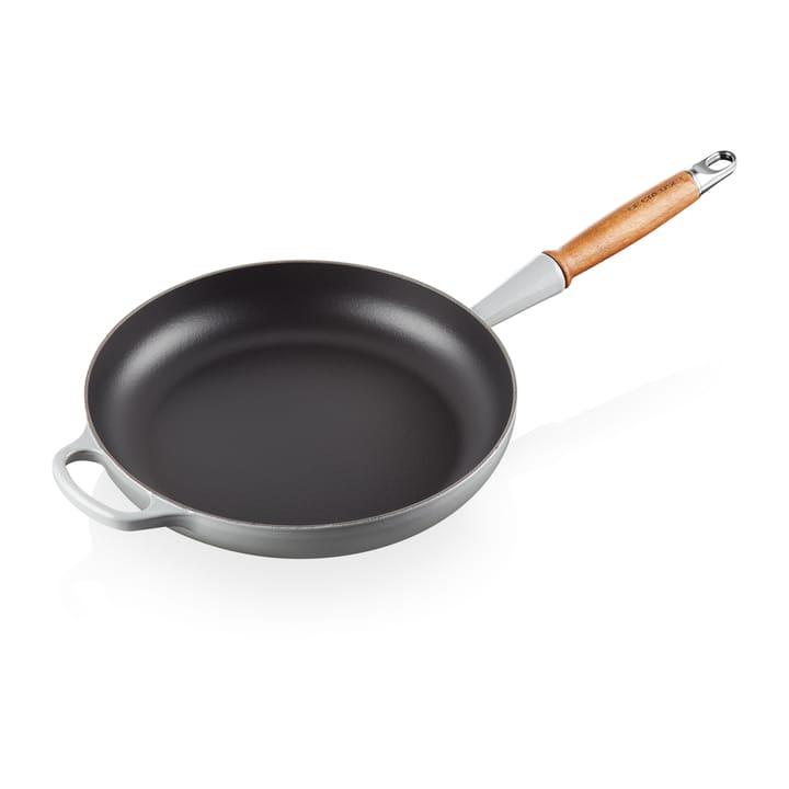 Le Creuset Signature -paistinpannu puukahvalla 28 cm, Mist Grey Le Creuset