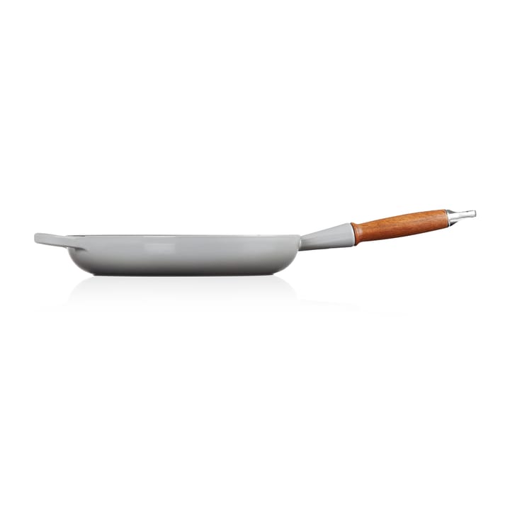 Le Creuset Signature -paistinpannu puukahvalla 28 cm, Mist Grey Le Creuset