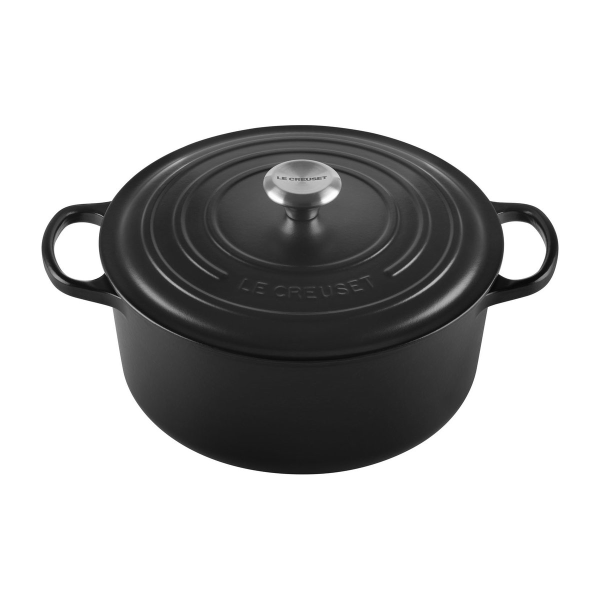 Le Creuset Signature pyöreä pata 6,7 l Matte black | Skandinaavinen Sisustus | Padat | Musta