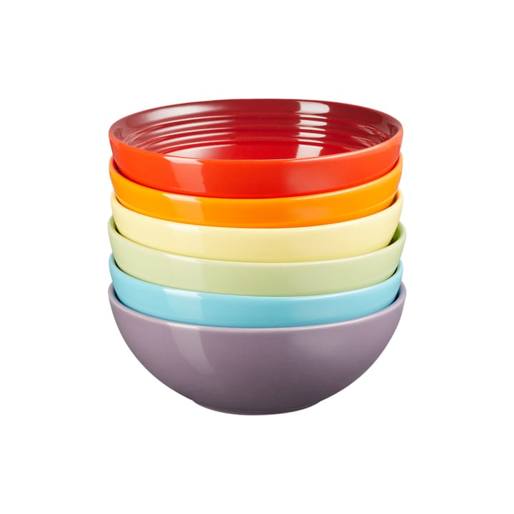 Le Creuset Signature syvä lautanen 16 cm, 6-pakkaus - Rainbow - Le Creuset