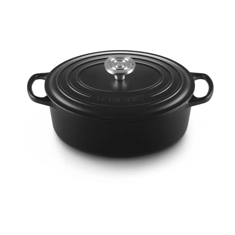 Le Creuset Signature valurauta ovaali pata, Matte Black, 4,1 l Le Creuset