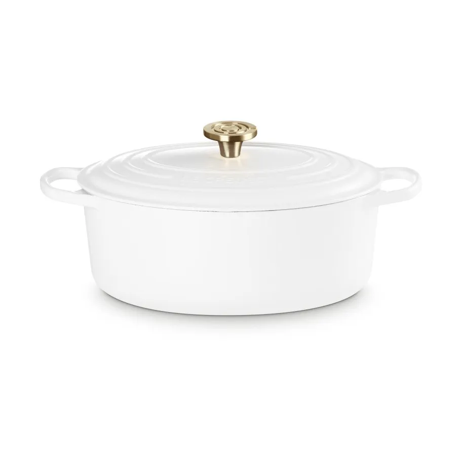 Le Creuset Signature valurauta ovaali pata, Valkoinen, 6,3 l Le Creuset