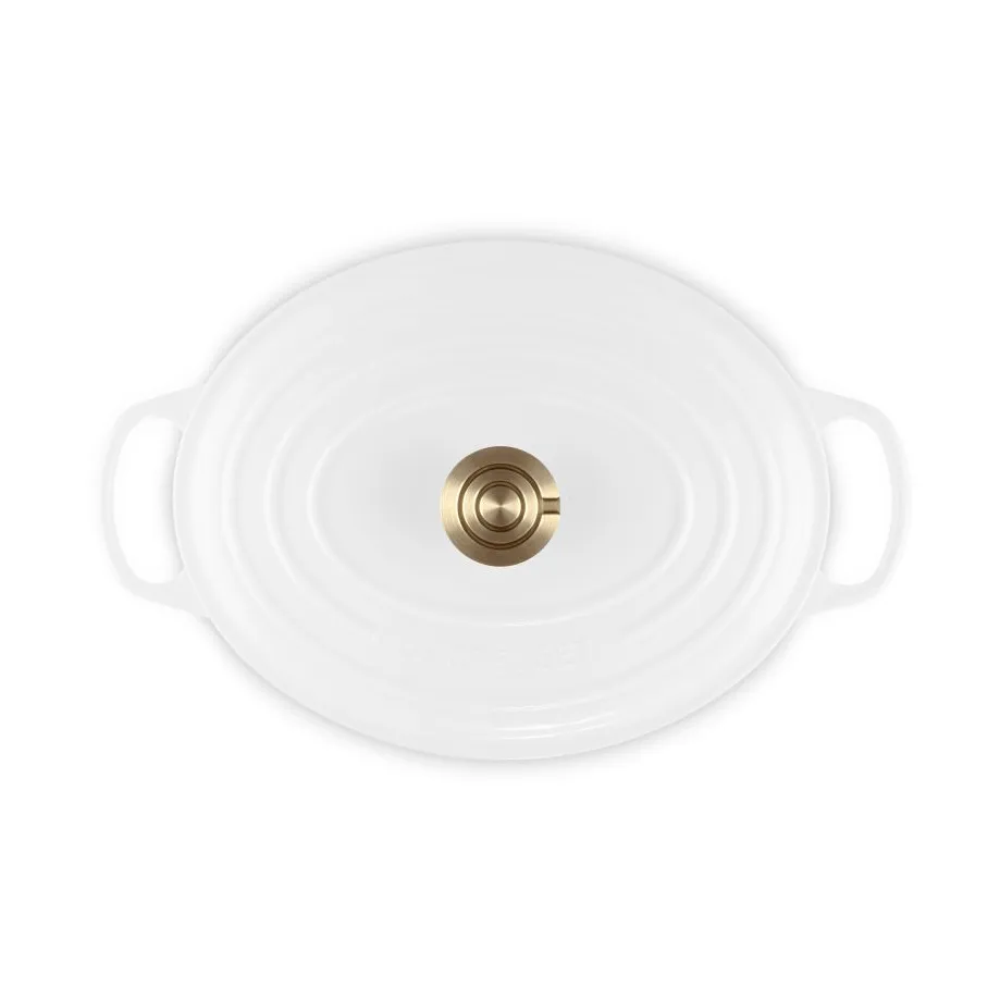 Le Creuset Signature valurauta ovaali pata, Valkoinen, 6,3 l Le Creuset