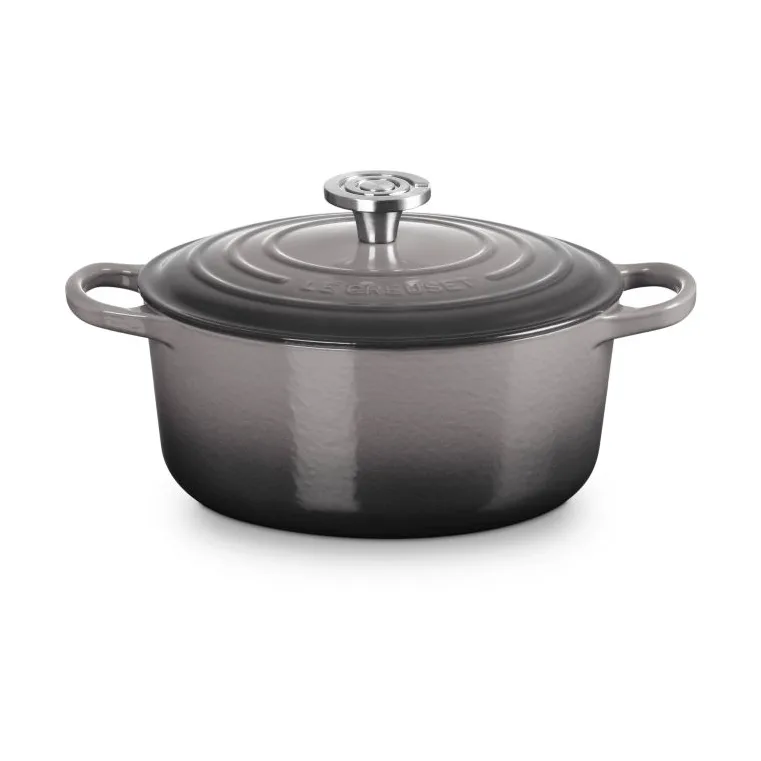 Le Creuset Signature valurautainen pyöreä pata, Flint, 4,2 l Le Creuset