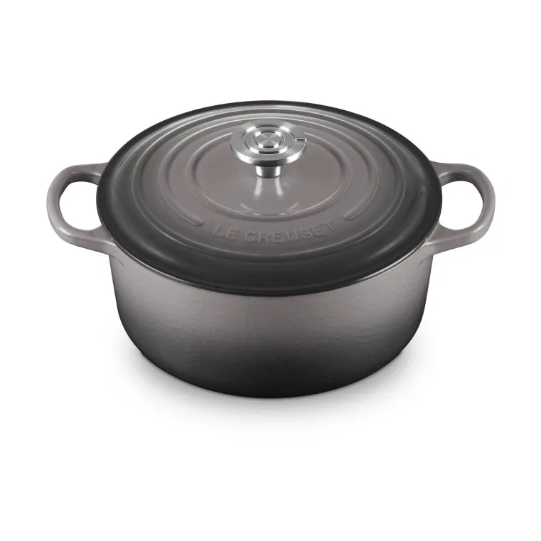Le Creuset Signature valurautainen pyöreä pata, Flint, 4,2 l Le Creuset