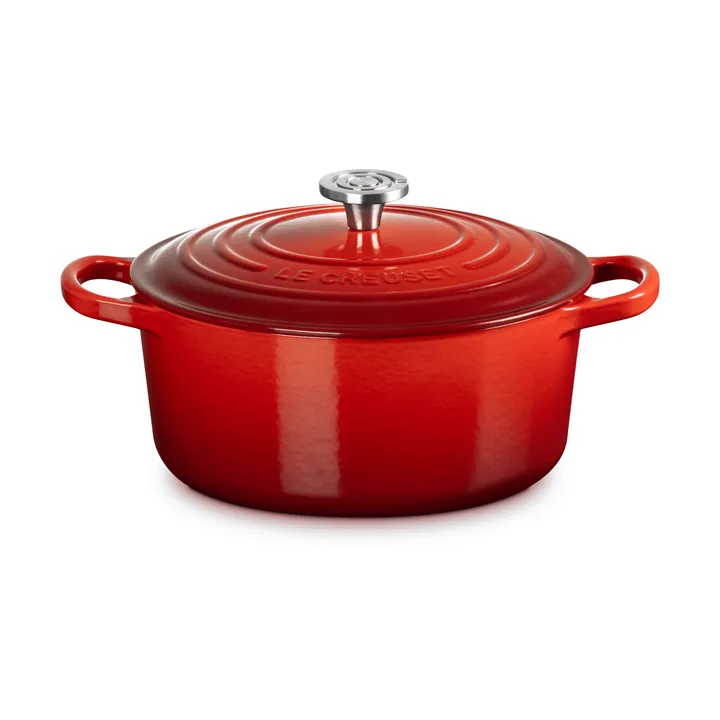 Le Creuset Signature valurautainen pyöreä pata - Kirsikanpunainen, 3,3 l - Le Creuset