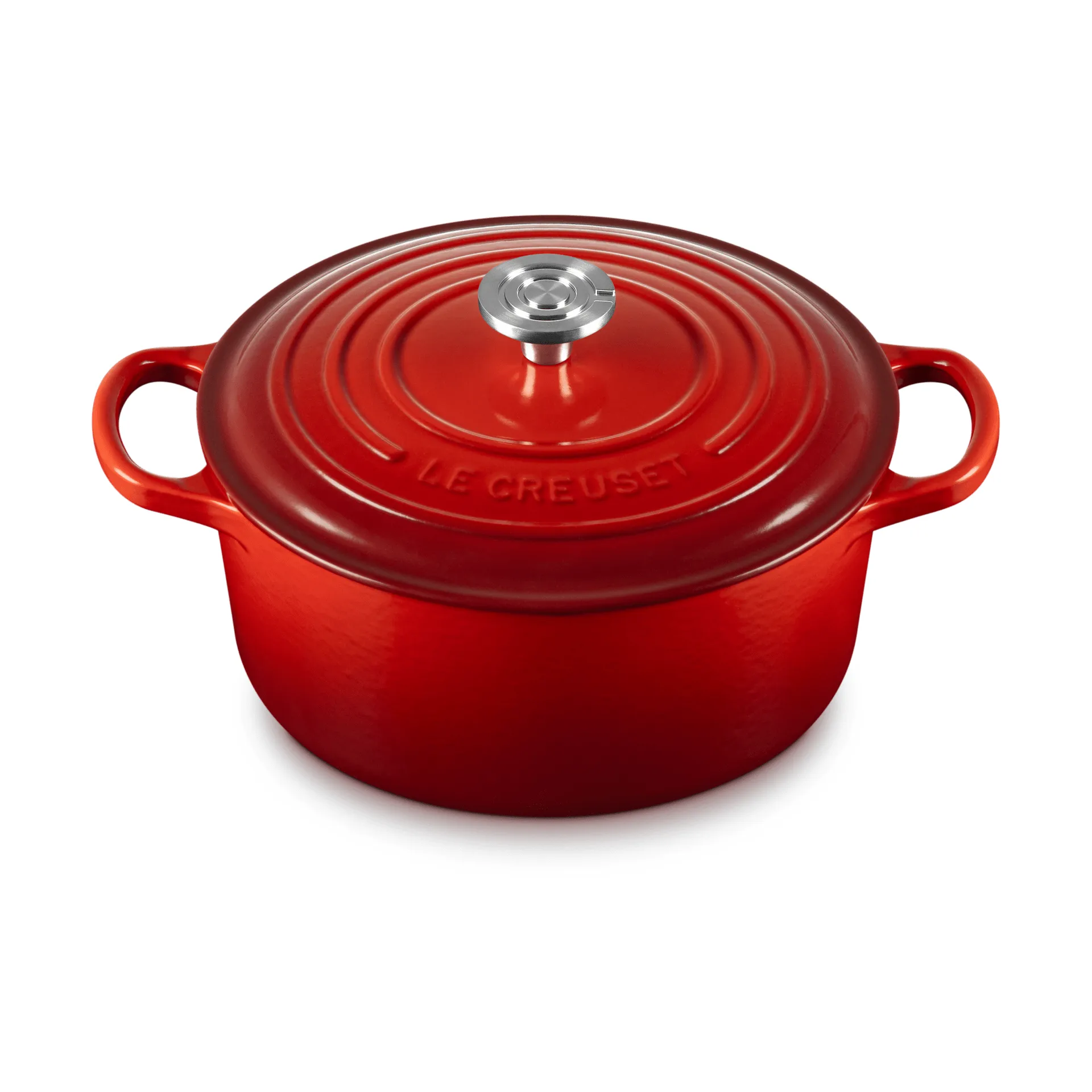 Le Creuset Signature valurautainen pyöreä pata, Kirsikanpunainen, 3,3 l Le Creuset