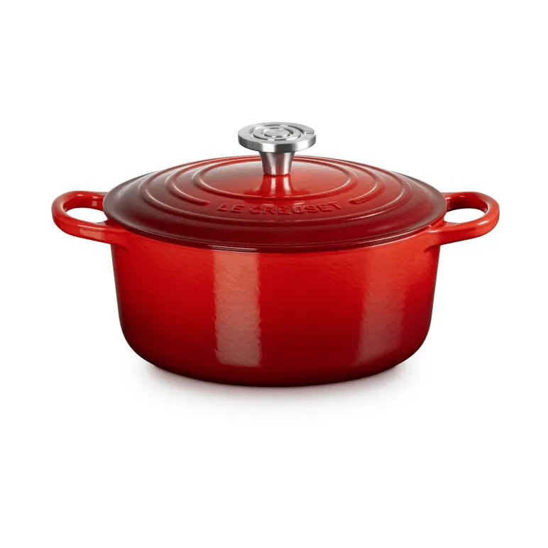 Le Creuset Signature valurautainen pyöreä pata, Kirsikanpunainen, 4,2 l Le Creuset