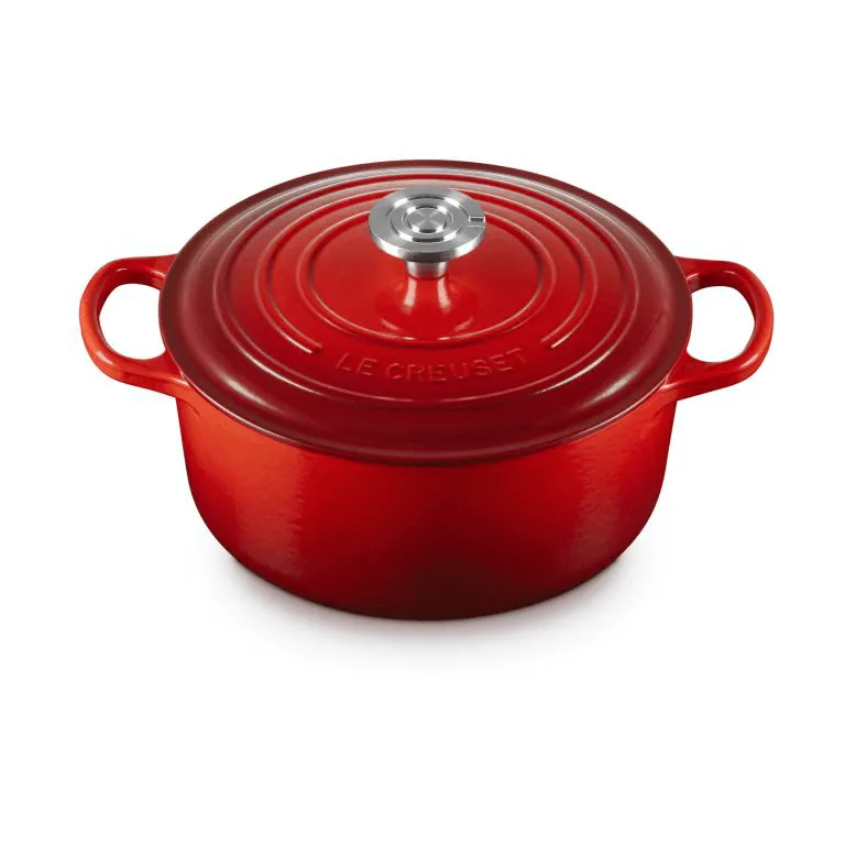 Le Creuset Signature valurautainen pyöreä pata, Kirsikanpunainen, 4,2 l Le Creuset