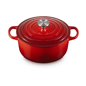 Le Creuset Signature valurautainen pyöreä pata - Kirsikanpunainen, 4,2 l - Le Creuset