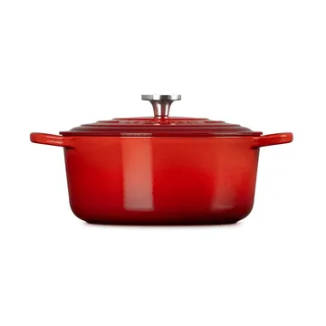 Le Creuset Signature valurautainen pyöreä pata - Kirsikanpunainen, 5,3 l - Le Creuset