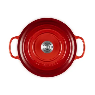 Le Creuset Signature valurautainen pyöreä pata - Kirsikanpunainen, 5,3 l - Le Creuset