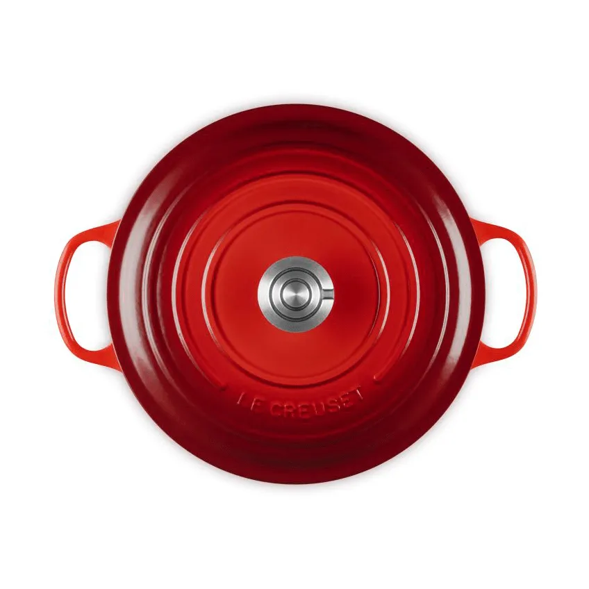 Le Creuset Signature valurautainen pyöreä pata, Kirsikanpunainen, 6,7 l Le Creuset