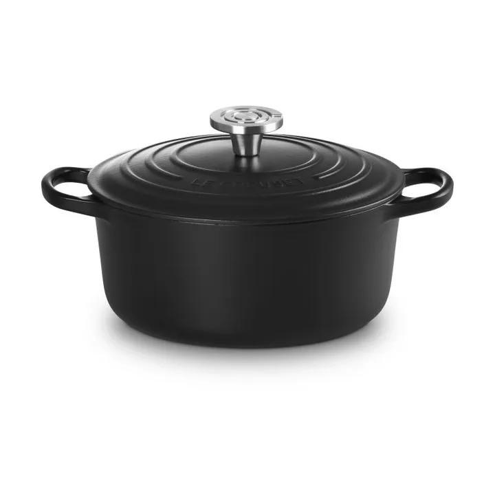 Le Creuset Signature valurautainen pyöreä pata - Matte Black, 4,2 l - Le Creuset