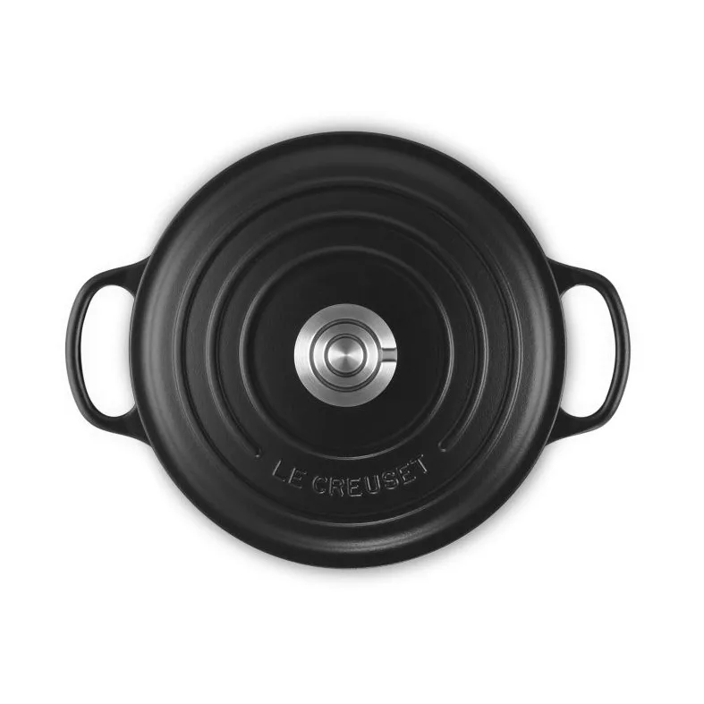 Le Creuset Signature valurautainen pyöreä pata, Matte Black, 4,2 l Le Creuset