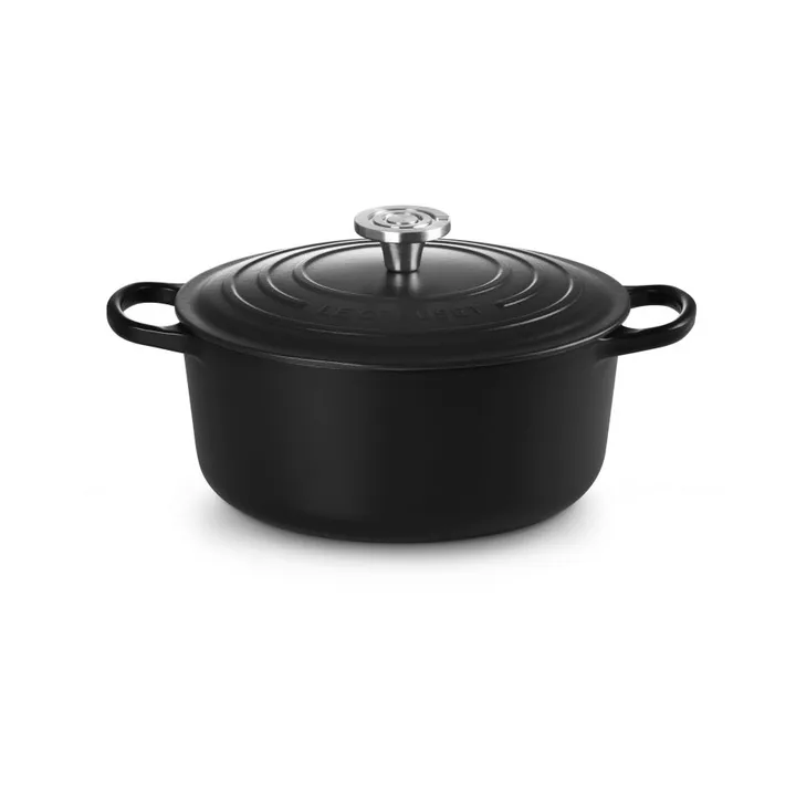Le Creuset Signature valurautainen pyöreä pata - Matte Black, 5,3 l - Le Creuset