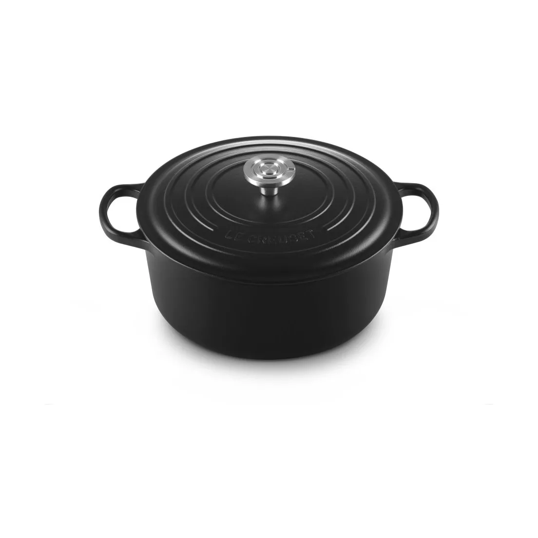 Le Creuset Signature valurautainen pyöreä pata, Matte Black, 6,7 l Le Creuset