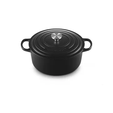 Le Creuset Signature valurautainen pyöreä pata - Matte Black, 6,7 l - Le Creuset
