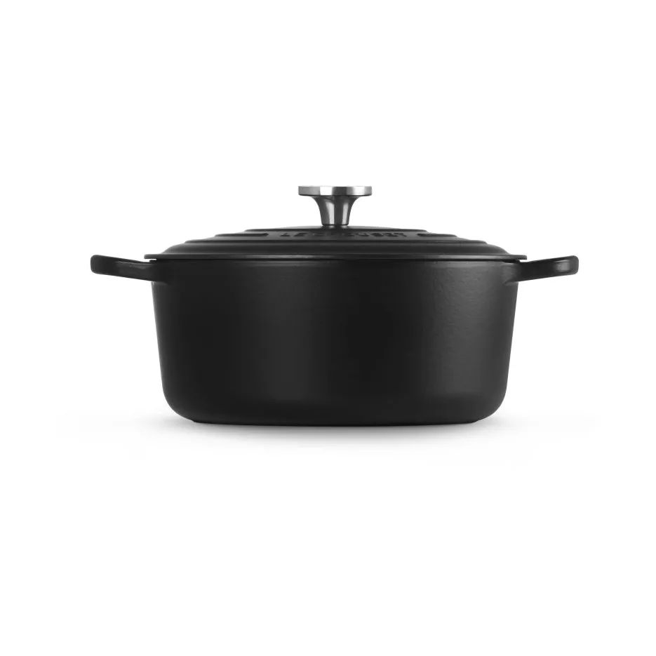 Le Creuset Signature valurautainen pyöreä pata, Matte Black, 6,7 l Le Creuset