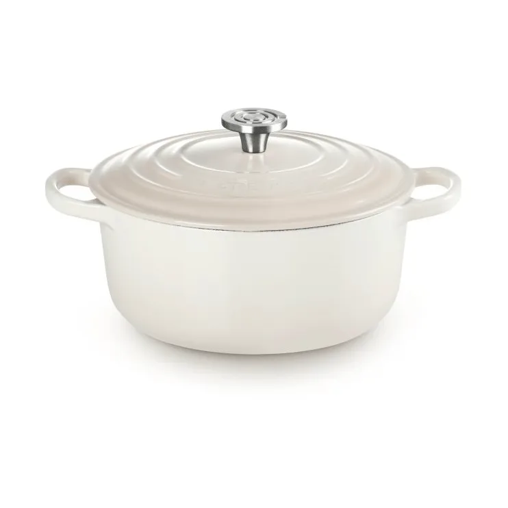 Le Creuset Signature valurautainen pyöreä pata, Meringue, 3,3 l Le Creuset